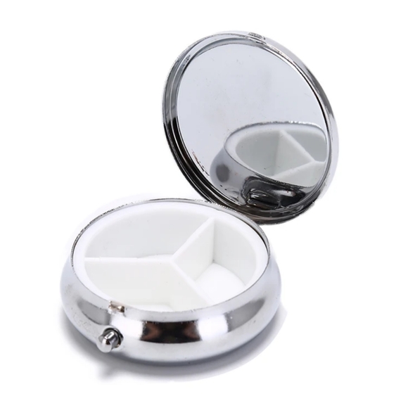 Round Mini Floral Pill Box Case - Picture 13 of 14